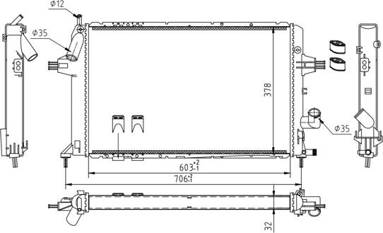 Hart 610 342 - Radiator, mühərrikin soyudulması furqanavto.az