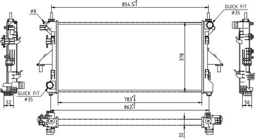 Hart 611 191 - Radiator, mühərrikin soyudulması furqanavto.az