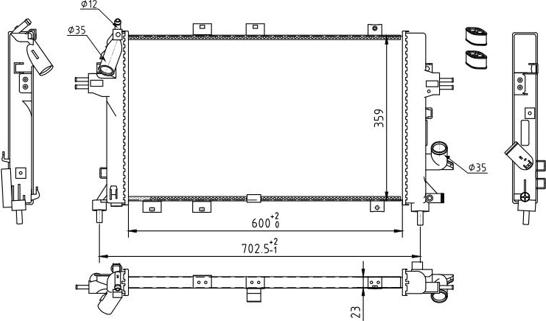 Hart 612 357 - Radiator, mühərrikin soyudulması furqanavto.az