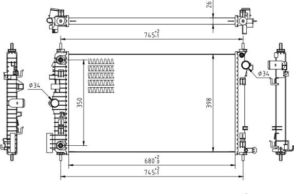 Hart 637 159 - Radiator, mühərrikin soyudulması furqanavto.az