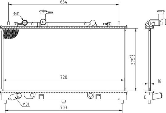 Hart 637 153 - Radiator, mühərrikin soyudulması furqanavto.az