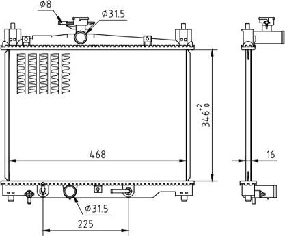 Hart 637 160 - Radiator, mühərrikin soyudulması furqanavto.az