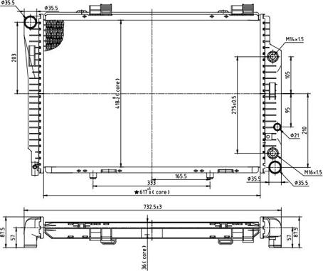 Hart 637 161 - Radiator, mühərrikin soyudulması furqanavto.az