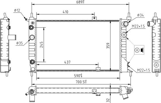 Hart 637 163 - Radiator, mühərrikin soyudulması furqanavto.az