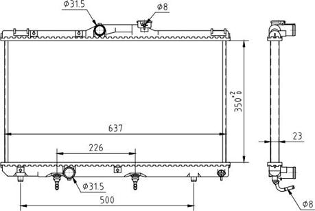 Hart 637 205 - Radiator, mühərrikin soyudulması furqanavto.az