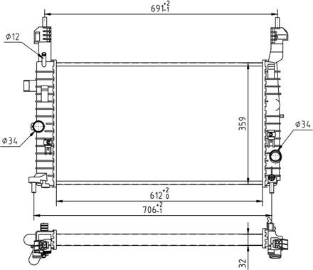 Hart 637 203 - Radiator, mühərrikin soyudulması furqanavto.az