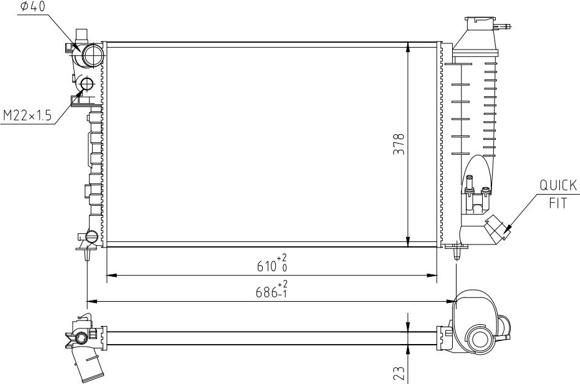 Hart 637 219 - Radiator, mühərrikin soyudulması furqanavto.az