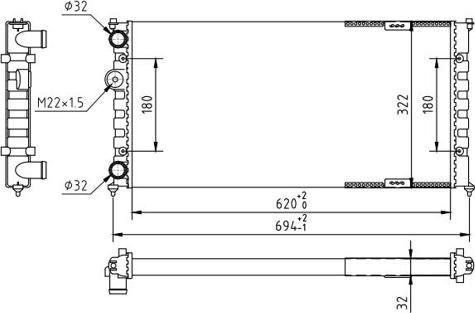 Hart 637 211 - Radiator, mühərrikin soyudulması furqanavto.az