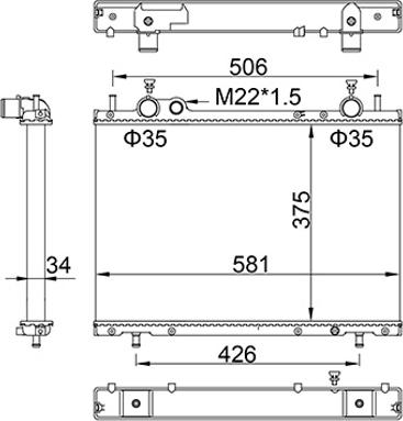 Hart 622 261 - Radiator, mühərrikin soyudulması furqanavto.az