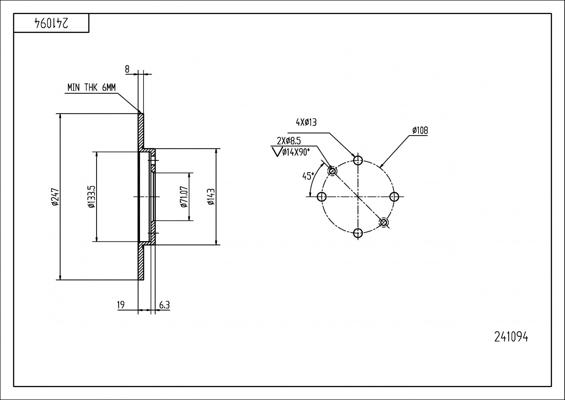 Hart 241 094 - Əyləc Diski furqanavto.az