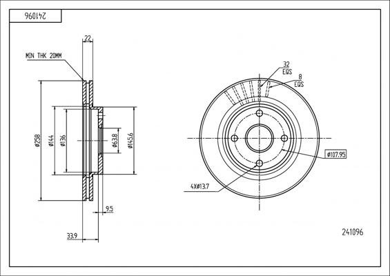 Hart 241 096 - Əyləc Diski furqanavto.az