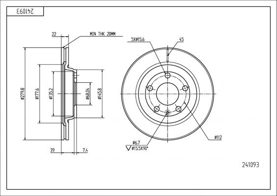 Hart 241 093 - Əyləc Diski furqanavto.az