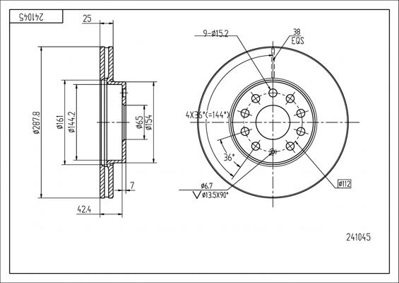 Hart 241 045 - Əyləc Diski furqanavto.az