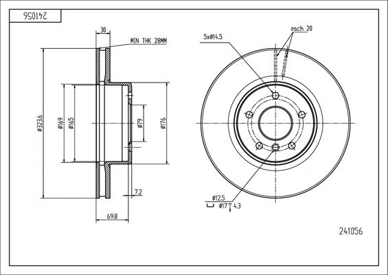 Hart 241 056 - Əyləc Diski furqanavto.az