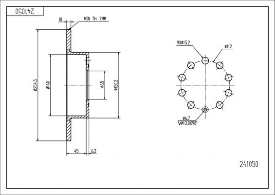 Hart 241 050 - Əyləc Diski furqanavto.az