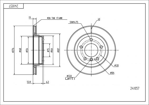 Hart 241 057 - Əyləc Diski furqanavto.az