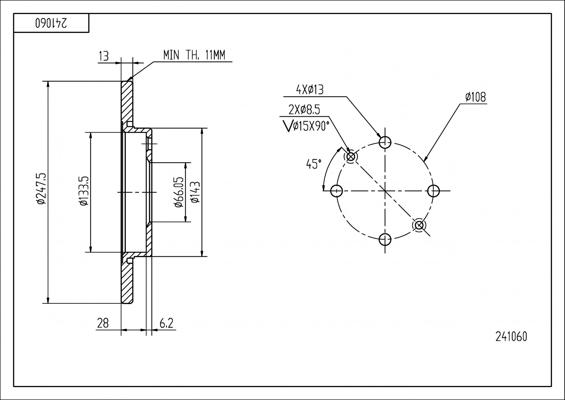 Hart 241 060 - Əyləc Diski furqanavto.az