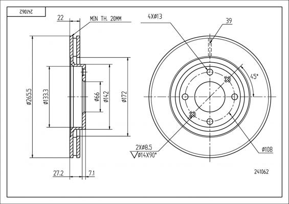 Hart 241 062 - Əyləc Diski furqanavto.az