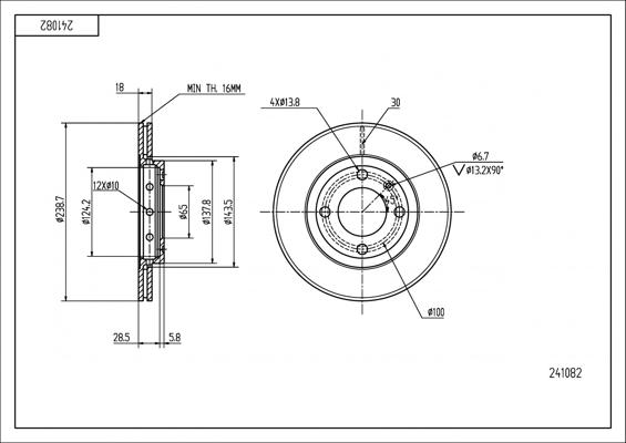 Hart 241 082 - Əyləc Diski furqanavto.az