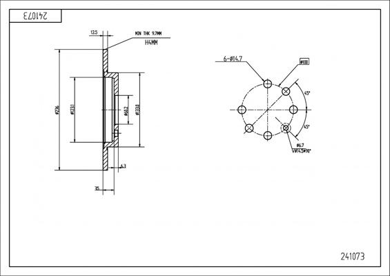 Hart 241 073 - Əyləc Diski furqanavto.az