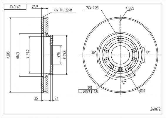 Hart 241 072 - Əyləc Diski furqanavto.az