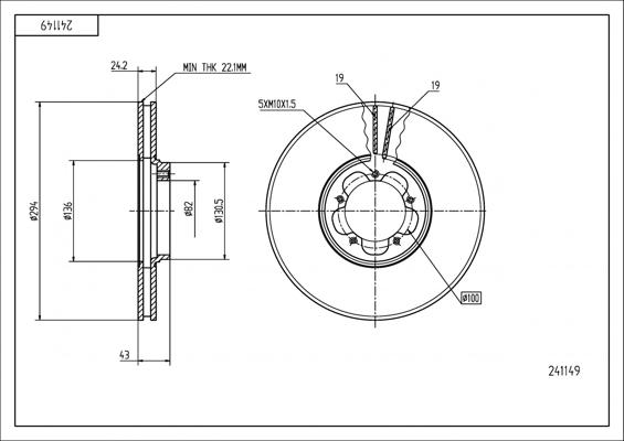 Hart 241 149 - Əyləc Diski furqanavto.az