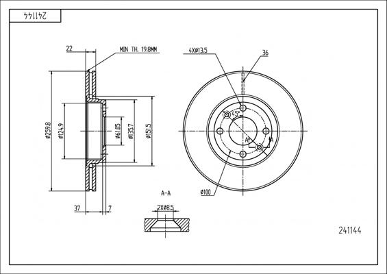 Hart 241 144 - Əyləc Diski furqanavto.az