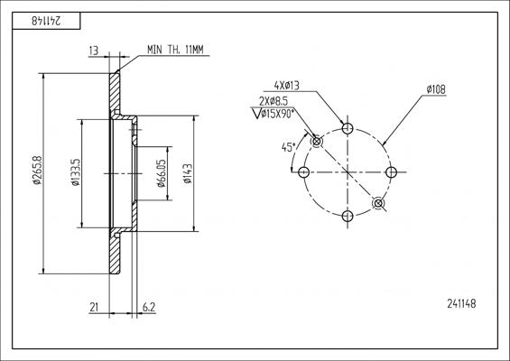 Hart 241 148 - Əyləc Diski furqanavto.az