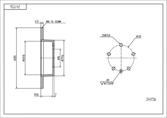 Hart 241 156 - Əyləc Diski furqanavto.az