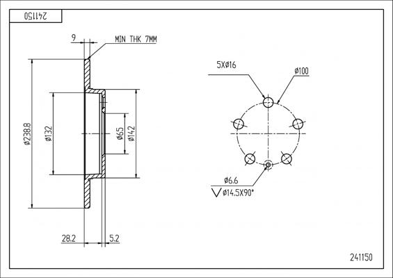 Hart 241 150 - Əyləc Diski furqanavto.az