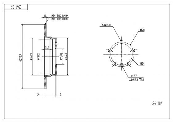 Hart 241 104 - Əyləc Diski furqanavto.az