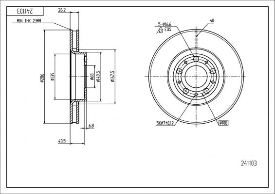 Hart 241 103 - Əyləc Diski furqanavto.az