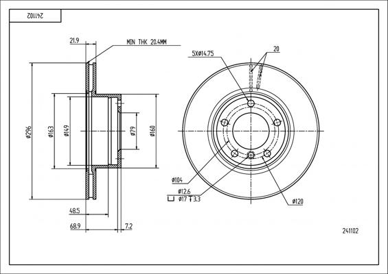 Hart 241 102 - Əyləc Diski furqanavto.az