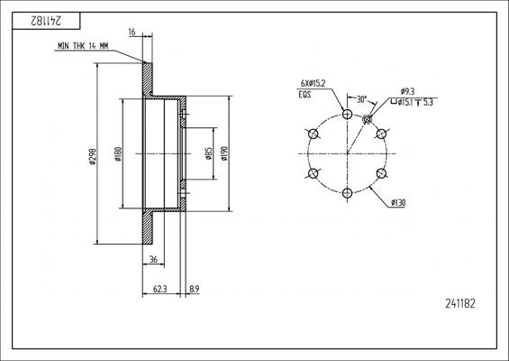 Hart 241 182 - Əyləc Diski furqanavto.az