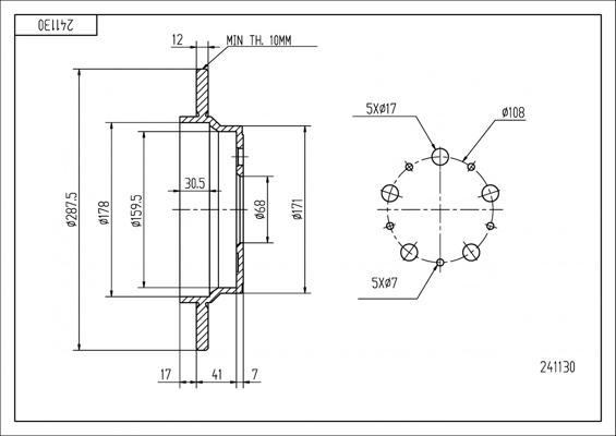 Hart 241 130 - Əyləc Diski furqanavto.az