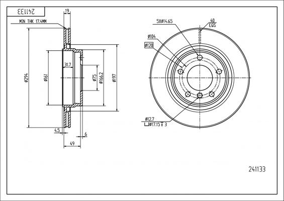 Hart 241 133 - Əyləc Diski furqanavto.az