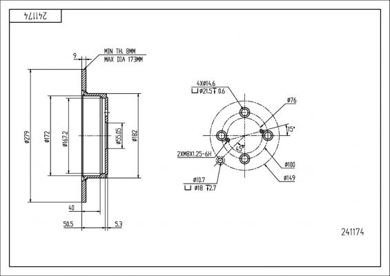 Hart 241 174 - Əyləc Diski furqanavto.az