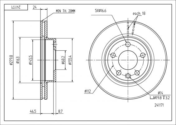 Hart 241 171 - Əyləc Diski furqanavto.az