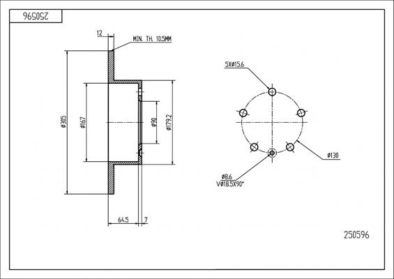 Hart 250 596 - Əyləc Diski furqanavto.az