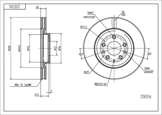 Hart 250 316 - Əyləc Diski furqanavto.az