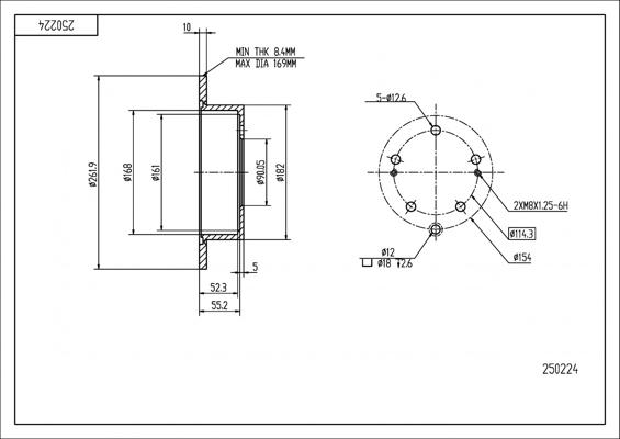 Hart 250 224 - Əyləc Diski furqanavto.az