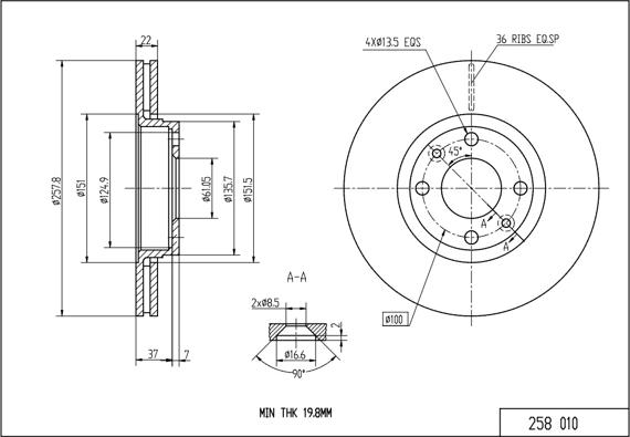 Hart 258 010 - Əyləc Diski furqanavto.az