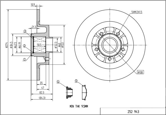 Hart 252 943 - Əyləc Diski furqanavto.az