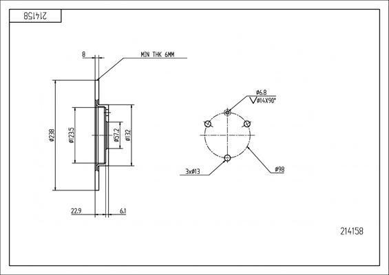 Hart 214 158 - Əyləc Diski furqanavto.az