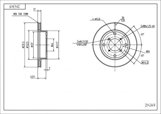 Hart 214 349 - Əyləc Diski furqanavto.az