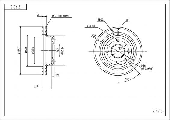 Hart 214 315 - Əyləc Diski furqanavto.az