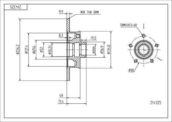 Hart 214 325 - Əyləc Diski furqanavto.az