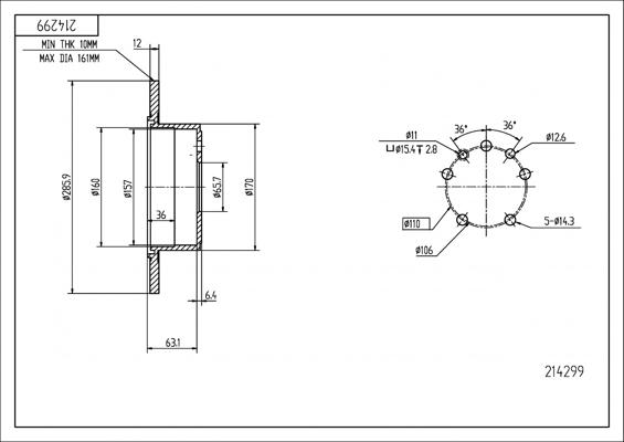 Hart 214 299 - Əyləc Diski furqanavto.az