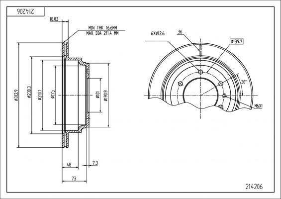 Hart 214 206 - Əyləc Diski furqanavto.az