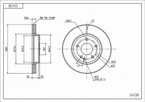 Hart 214 238 - Əyləc Diski furqanavto.az